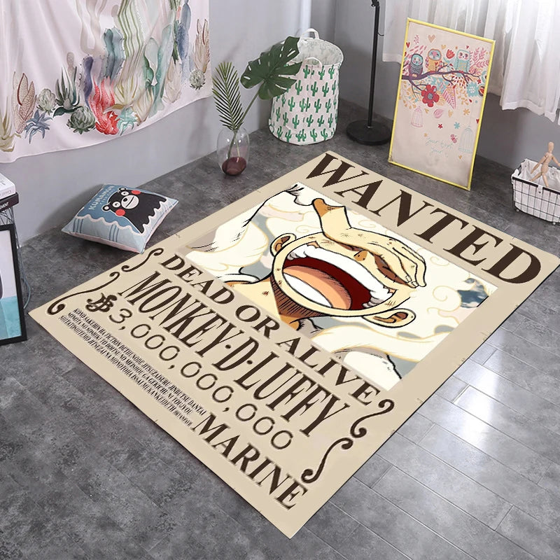One Piece Cartoon Anime Carpet Fifth Gear Luffly Rug Roronoa Zoro Lounge Rug Bedroom Bedside Rug Nami Robin Doormat Home Decor