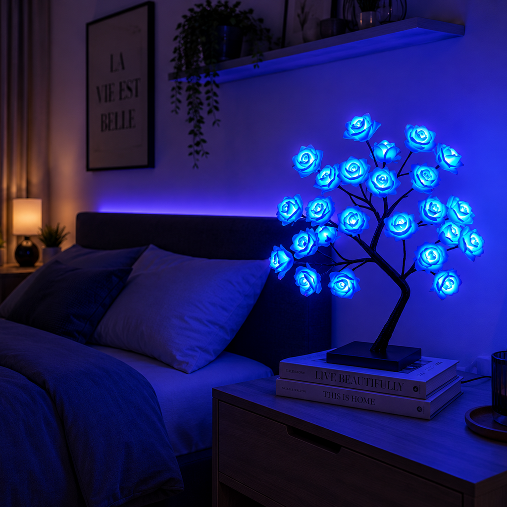 RoseTree — Lampe LED Arbre Rose USB