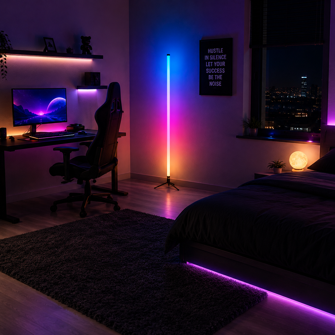 LumaBar — Lampe Sol LED RGB 120cm