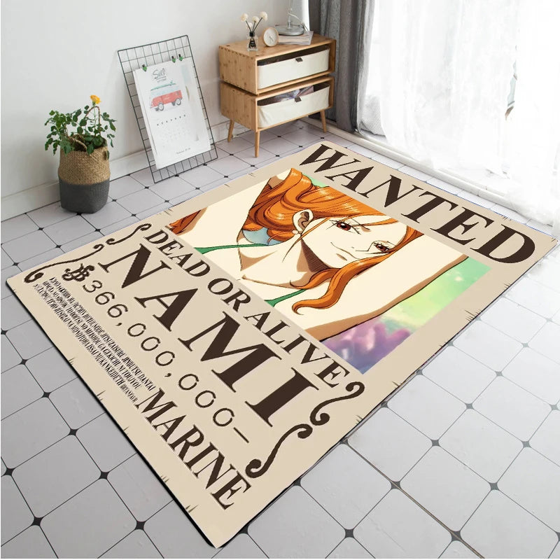One Piece Cartoon Anime Carpet Fifth Gear Luffly Rug Roronoa Zoro Lounge Rug Bedroom Bedside Rug Nami Robin Doormat Home Decor