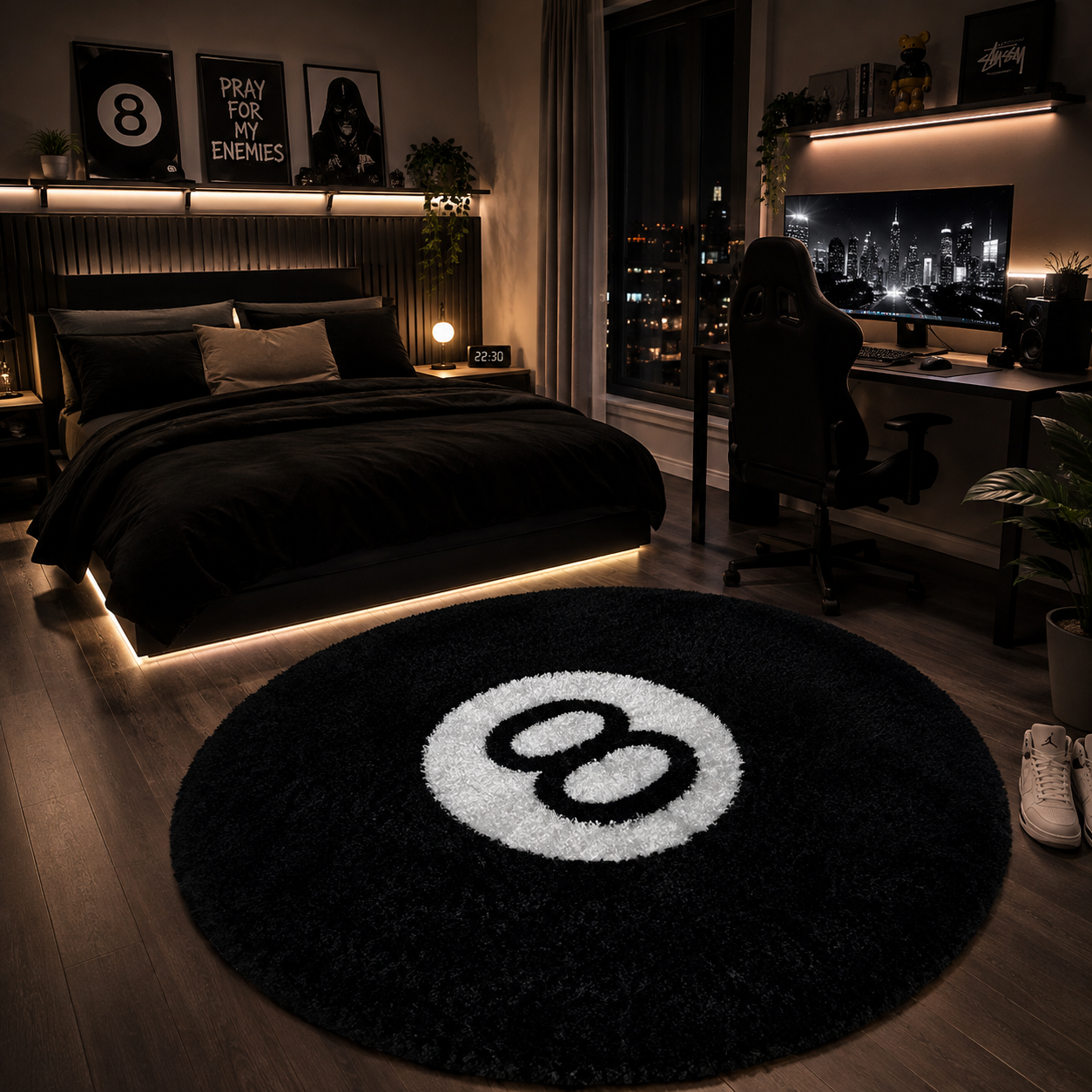 EightBall Rug — Tapis Rond Boule Billard