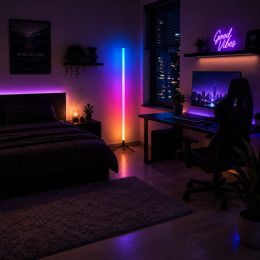 LumaBar — Lampe Sol LED RGB 120cm