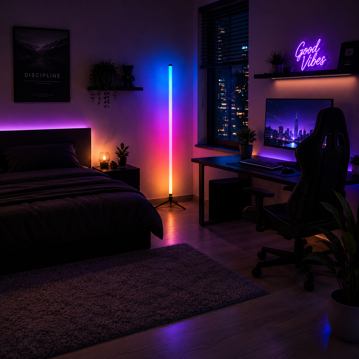 LumaBar — Lampe Sol LED RGB 120cm