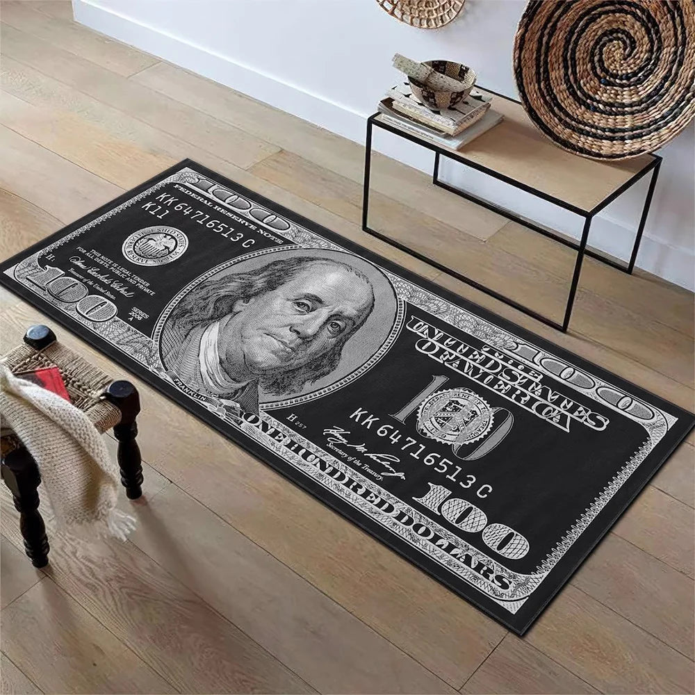 One Piece of a Dollar-Pattern Long-Shaped Carpet for the Entrance Room Corridor Halloween and Thanksgiving Floor Mat, Home Decor