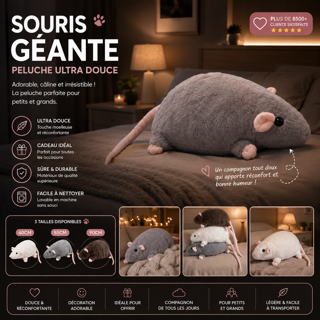 FluffyRat — Peluche Géante Souris XXL