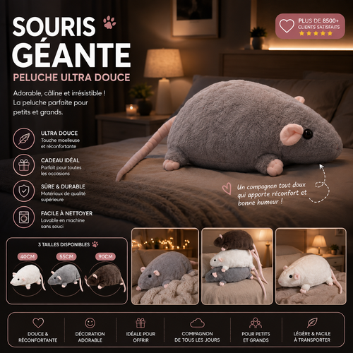 FluffyRat — Peluche Géante Souris XXL