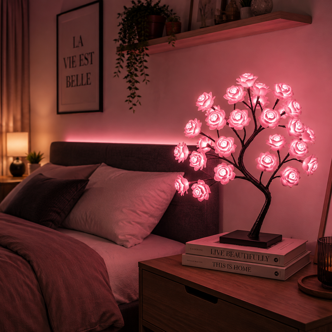 RoseTree — Lampe LED Arbre Rose USB