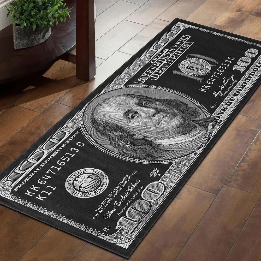 One Piece of a Dollar-Pattern Long-Shaped Carpet for the Entrance Room Corridor Halloween and Thanksgiving Floor Mat, Home Decor
