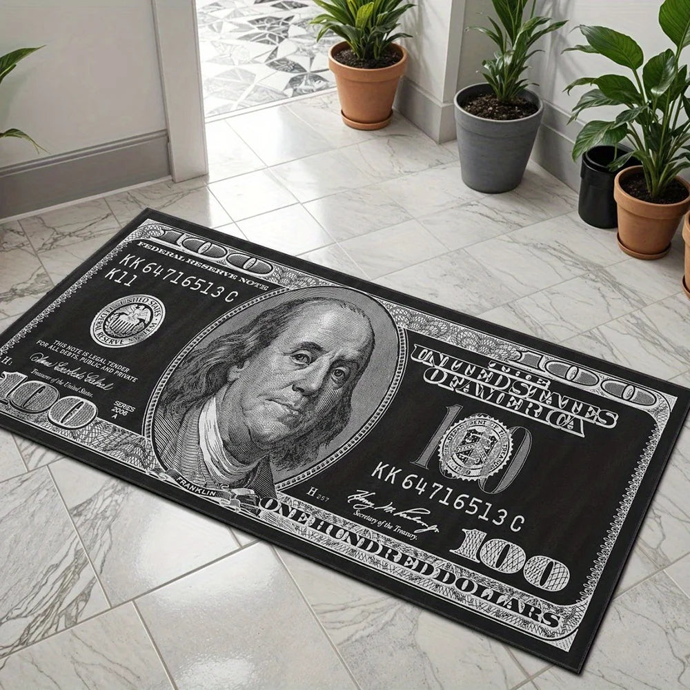 One Piece of a Dollar-Pattern Long-Shaped Carpet for the Entrance Room Corridor Halloween and Thanksgiving Floor Mat, Home Decor